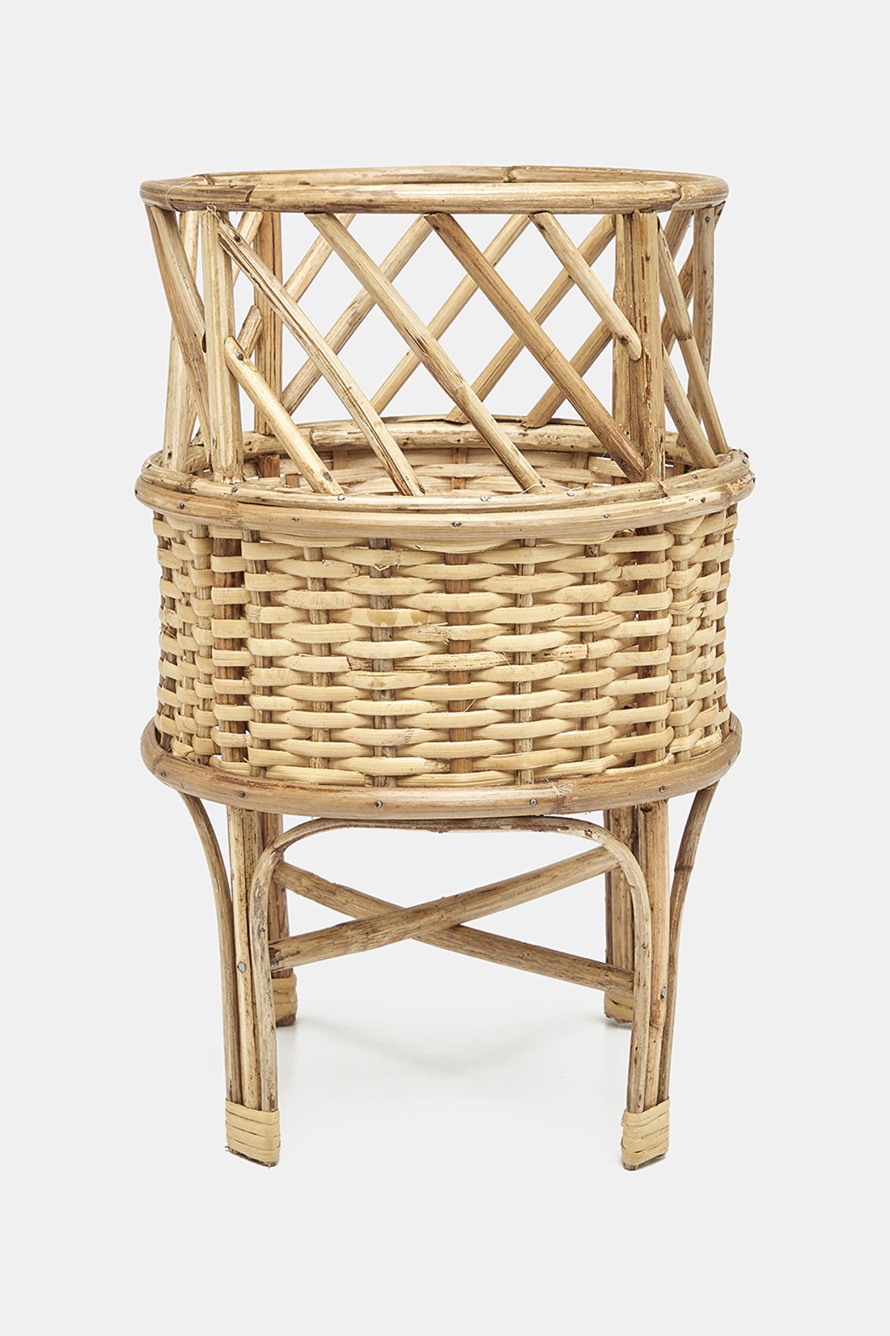 Sooboho Rattan Bambu Çiçeklik Saksı Büyük