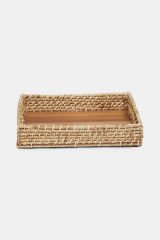 Sooboho Rattan Bambu Dekoratif Tepsi Dikdörtgen