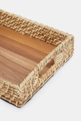 Sooboho Rattan Bambu Dekoratif Tepsi Dikdörtgen