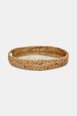 Sooboho Bambu Naturel Camlı Tepsi