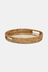 Sooboho Bambu Naturel Camlı Tepsi