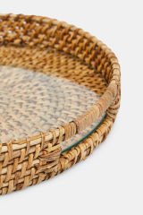 Sooboho Bambu Naturel Camlı Tepsi