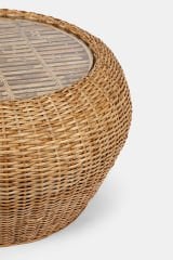 Sooboho Rattan Sehpa Camlı