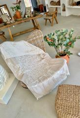 Sooboho Kaplumbağa Desen Jakarlı Örme %100 Pamuk Peştemal