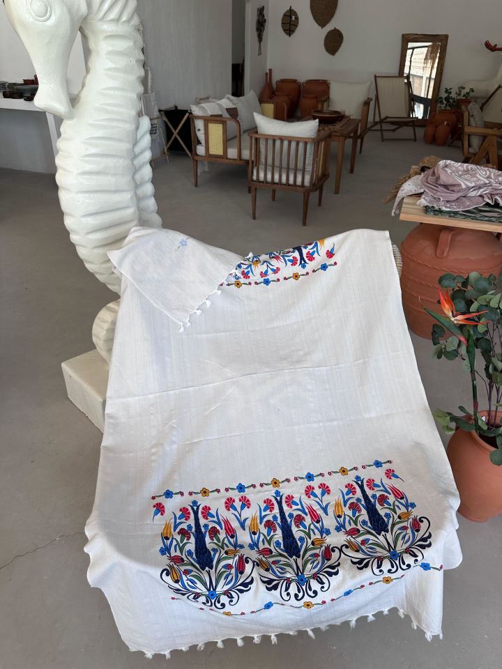 Sooboho Çini Desen Baskılı %100 Pamuk Peştemal