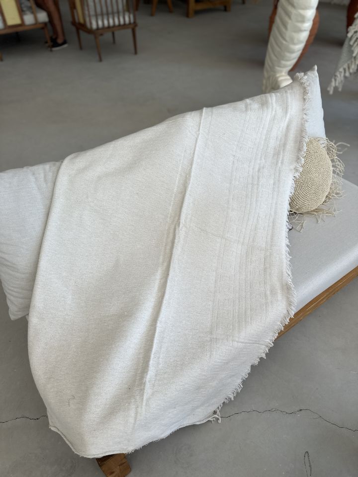 Sooboho Desenli Örme %100 Pamuk Koltuk Örtüsü