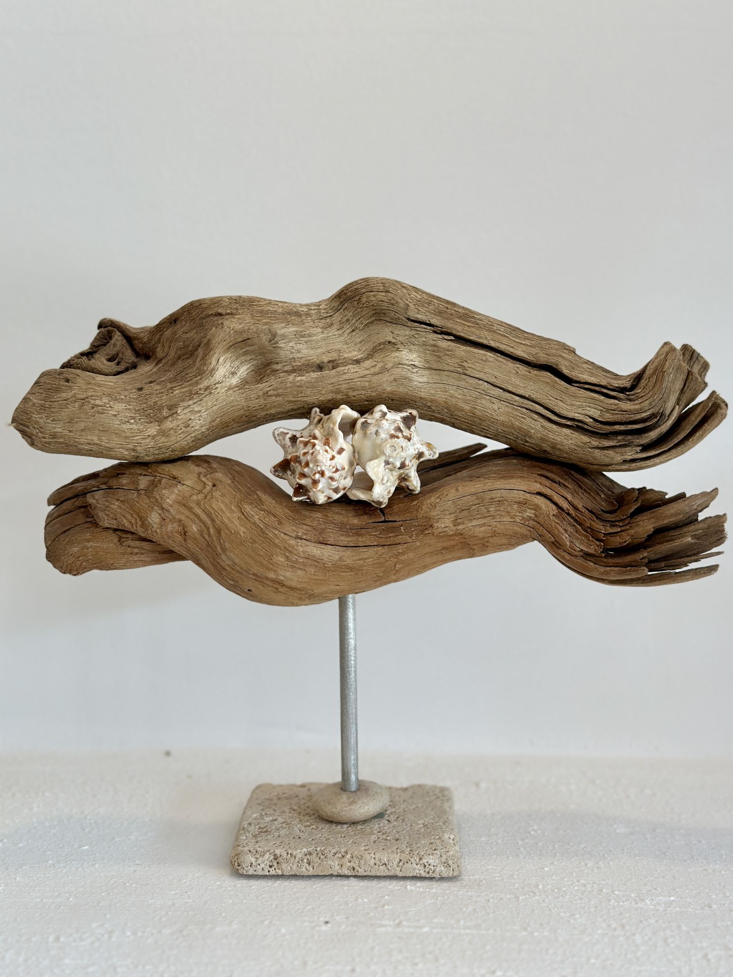 Sooboho Ahşap Deniz Kabuğu Driftwood Biblo