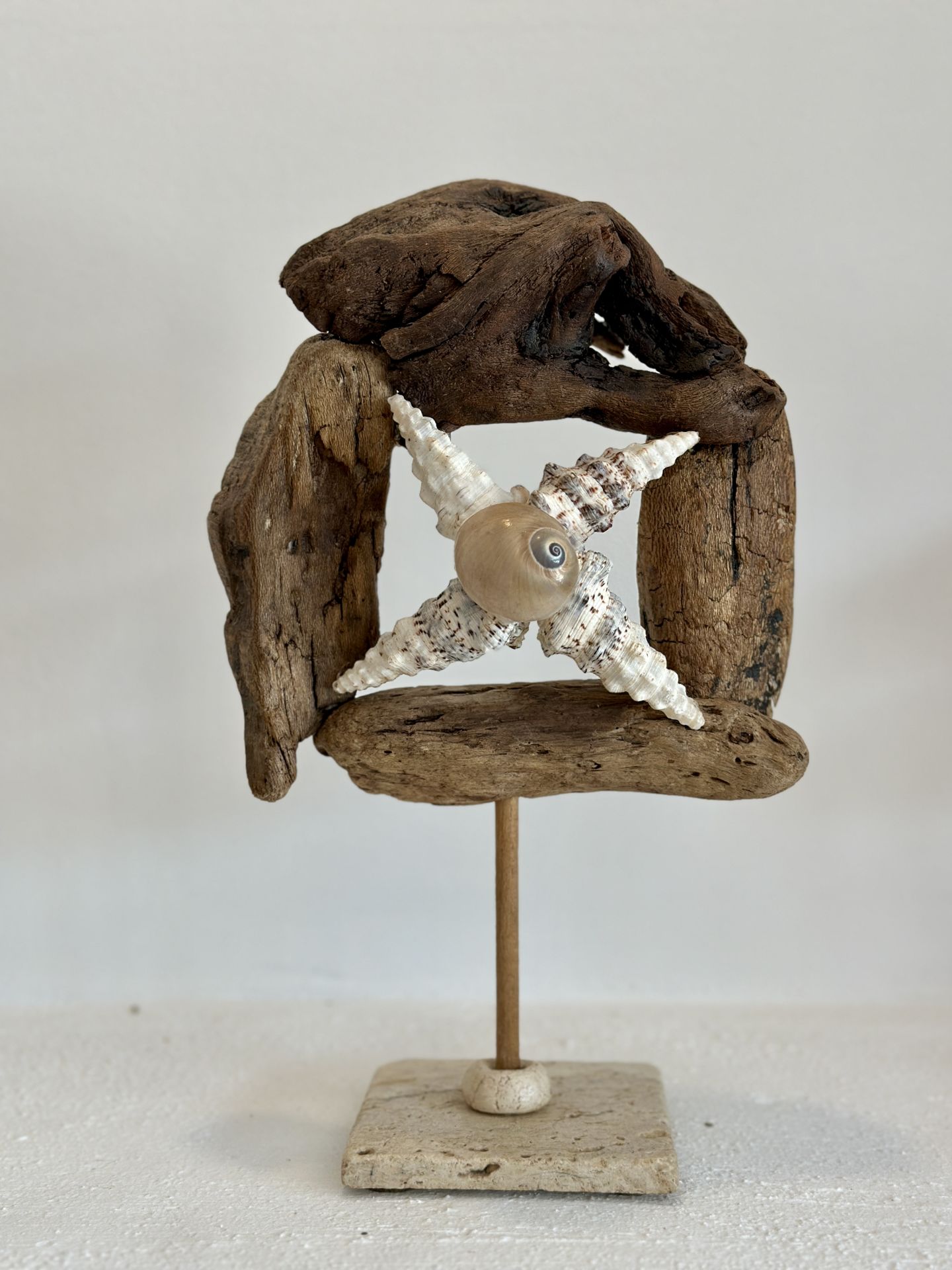 Sooboho Ahşap Deniz Kabuğu Driftwood Biblo