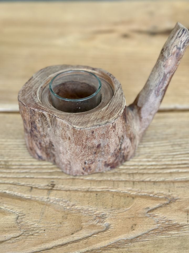 Sooboho Ahşap Oyma Mumluk