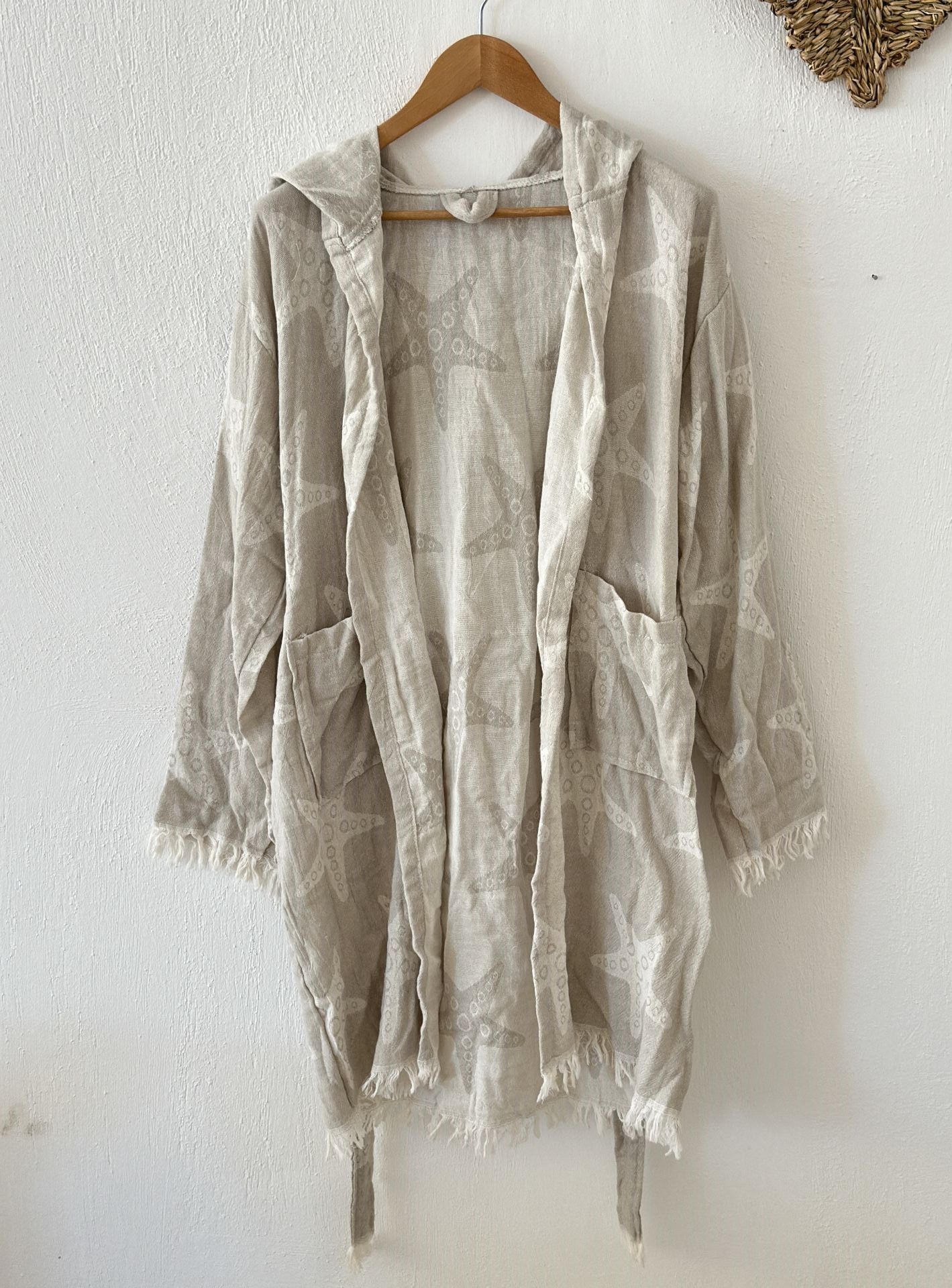 Sooboho Pamuk Kimono Bornoz Deniz Yıldızı Vizon Krem