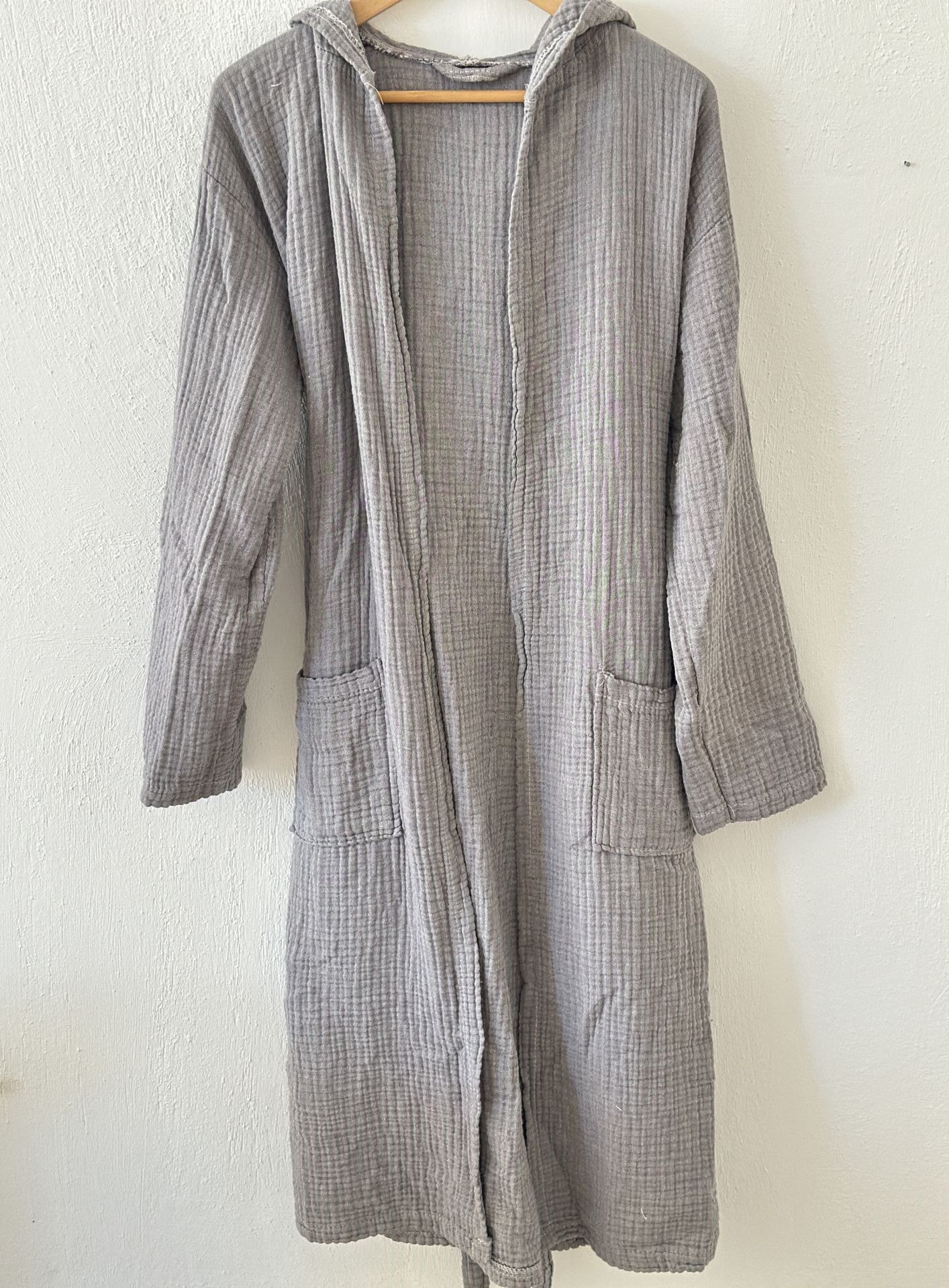 Sooboho Pamuk Kimono Bornoz Müslin Gri
