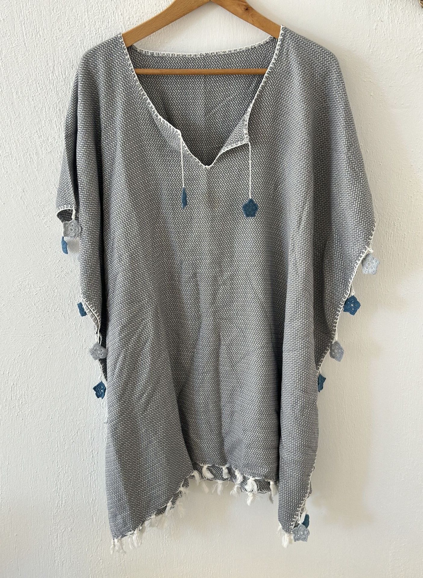 Sooboho Pamuk Kimono Bornoz Antrasit