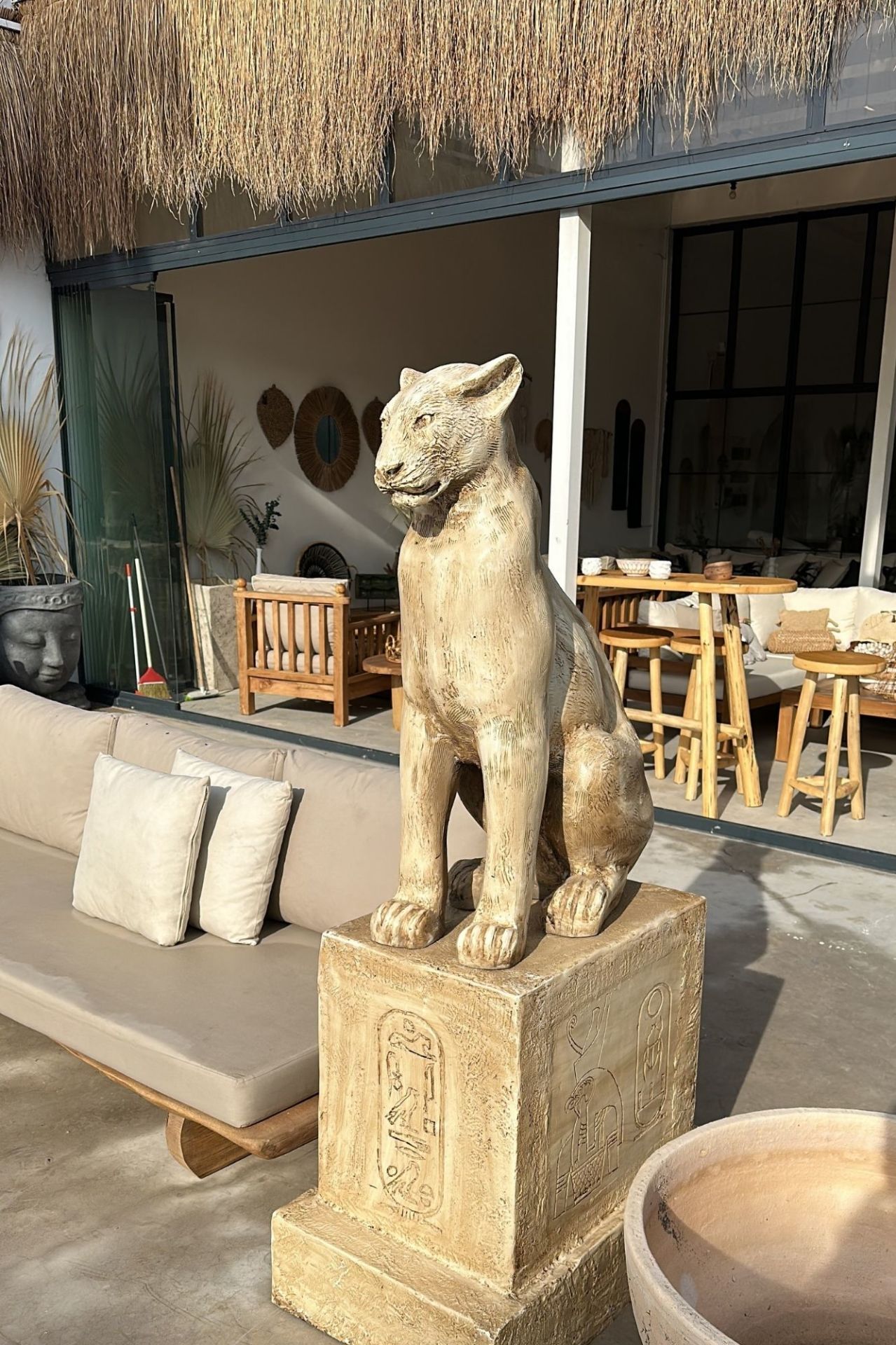 Sooboho Antik Kaideli Jaguar / Pars 180 cm Heykel