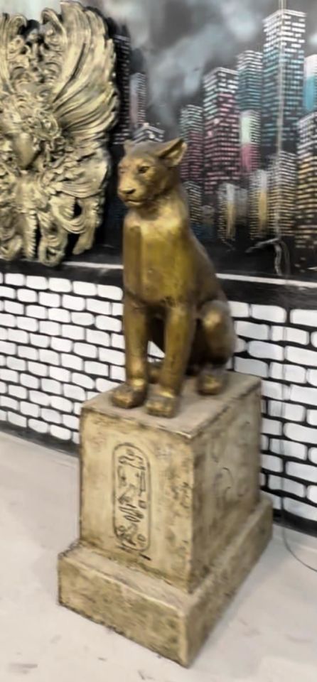 Sooboho Antik Jaguar / Pars 90 cm Heykel