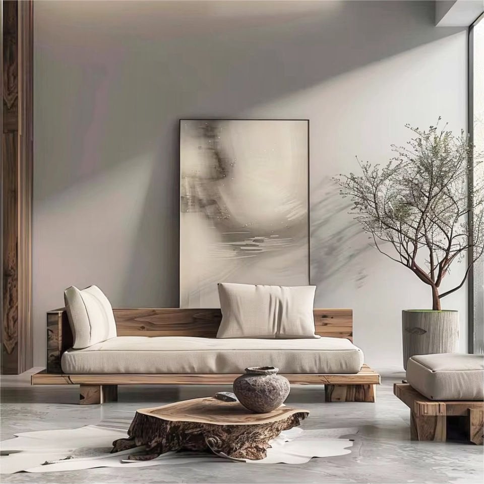Sooboho Ahşap İç ve Dış Mekan Daybed Kestane Ağacı
